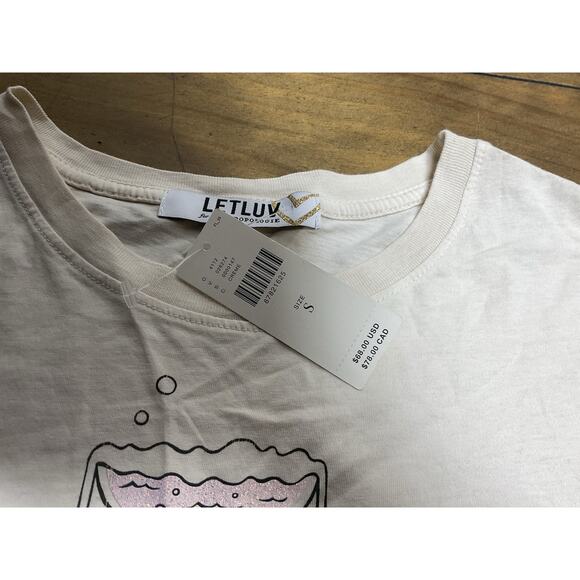 Anthropologie Letluv Champagne Tower Graphic Tee Size Small NWT - Picture 3 of 10